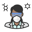 Black,Coronavirus,Female,N-95 mask,Virologist